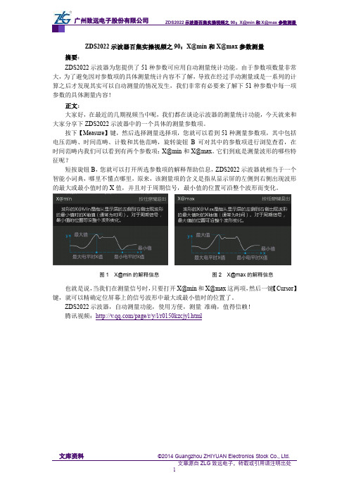 ZDS2022示波器百集实操视频之90：X@min和X@max参数测量