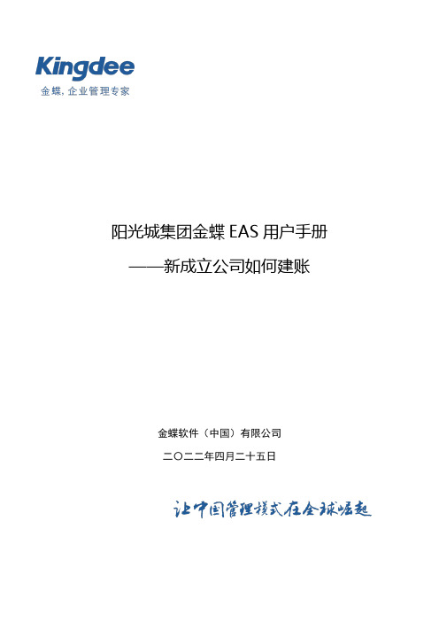 EAS用户手册——新成立公司如何建账