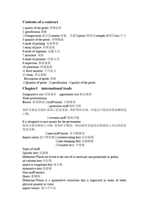 international trade 国贸知识点要点