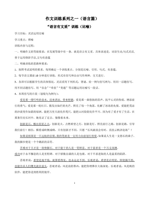 作文训练系列(语言篇)