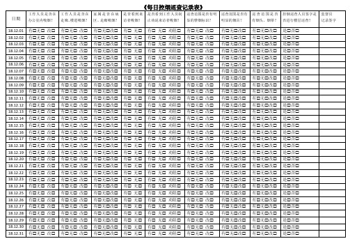 每日控烟巡查记录表