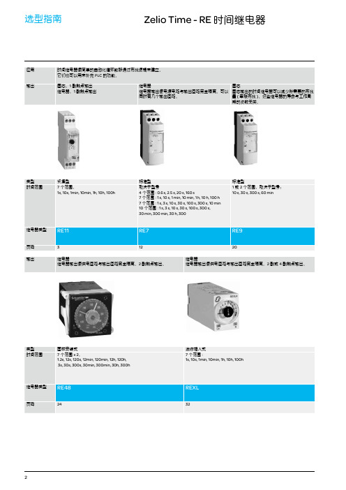 施耐德Zelio Time系列时间继电器产品目录