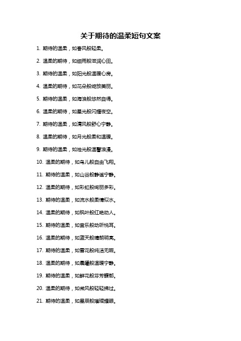 关于期待的温柔短句文案