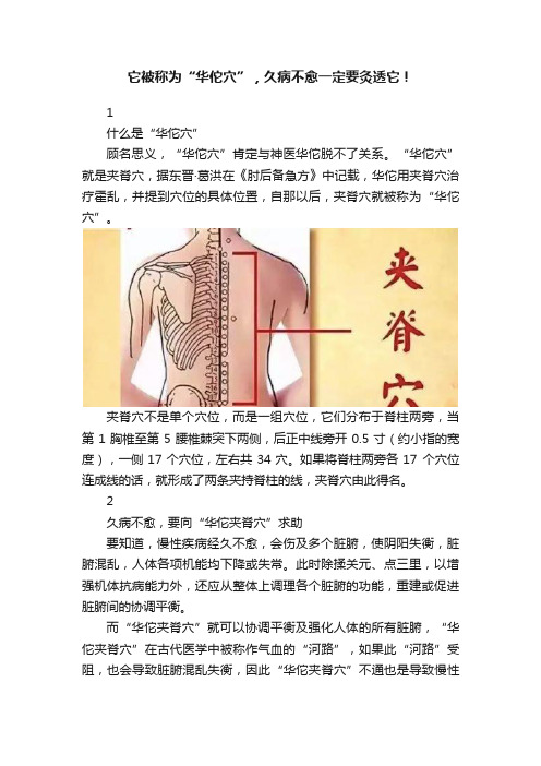 它被称为“华佗穴”，久病不愈一定要灸透它！