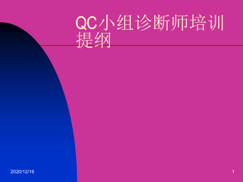 QC小组诊断师培训提纲