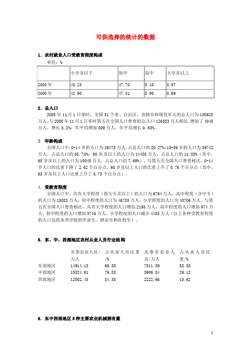 七年级数学上册 第六章 6.5统计图的选择素材1 北师大版