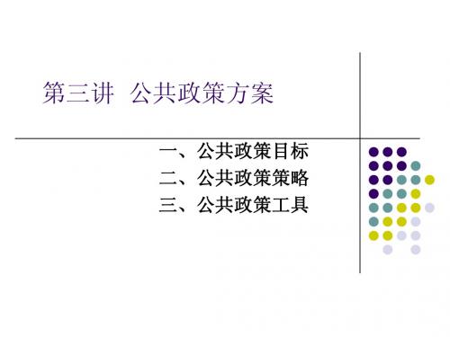 第三讲公共政策方案