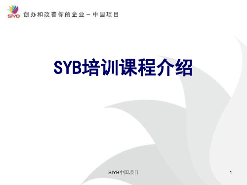 SYB培训课程介绍