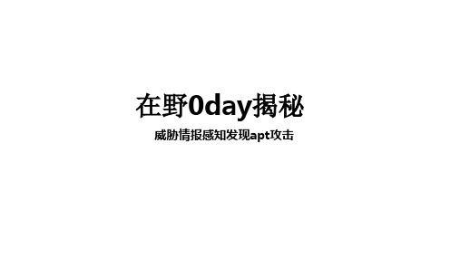 在野0day-揭秘威胁情报感知发现apt攻击