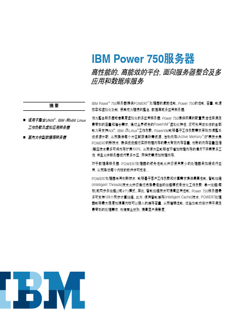 IBM Power750 小型机产品介绍