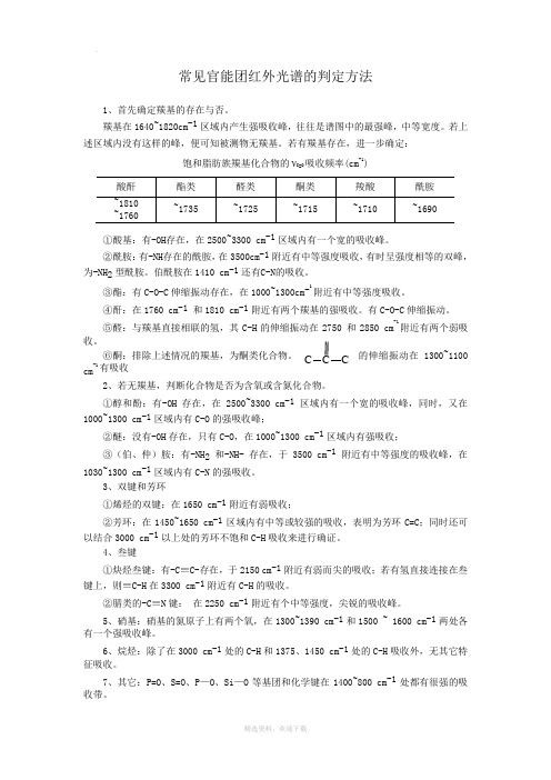 常见官能团红外光谱的判定方法