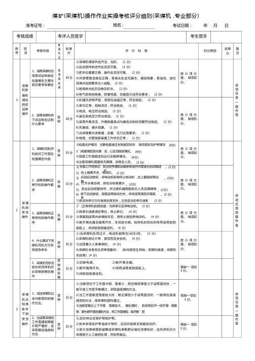 采煤机司机实操考核