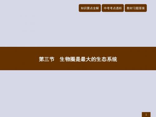 (2017秋)七年级上册生物(人教版)优质课件-1.2.3 生物圈是最大的生态系统 (共12张PPT)