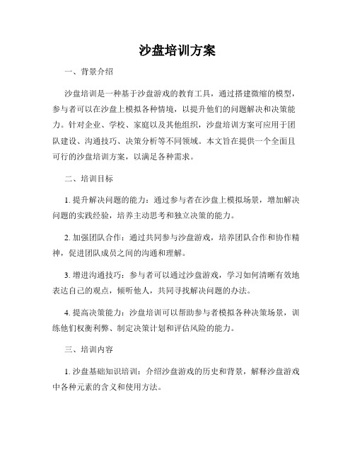 沙盘培训方案