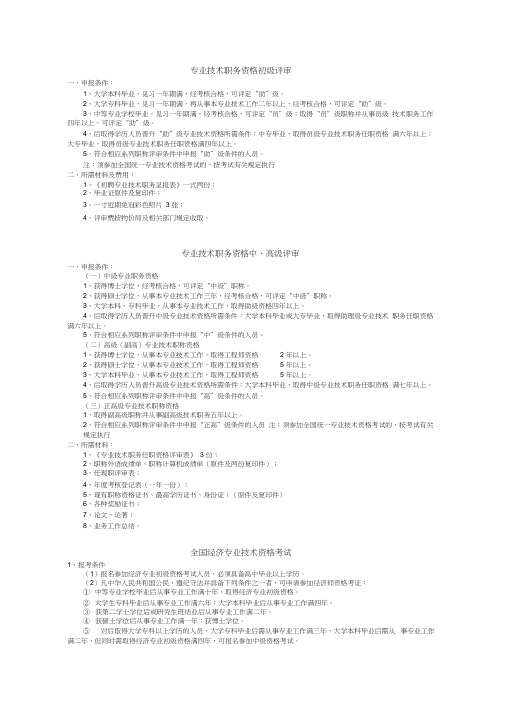 河北省专业技术职称评定