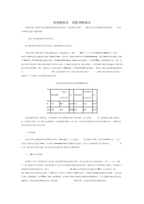 氧离解曲线CO2离解曲线