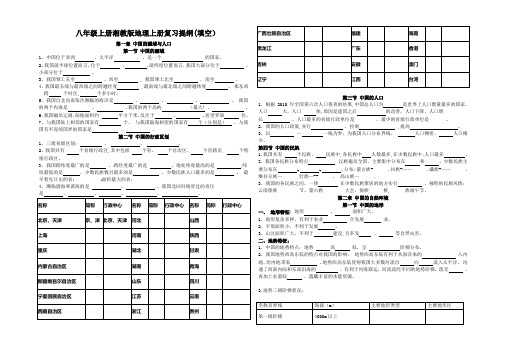 八年级地理上册知识点总结(填空)