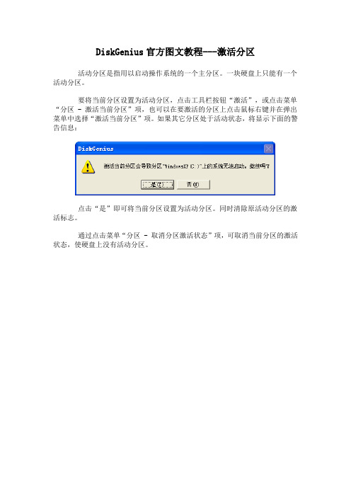 DiskGenius官方图文教程---激活分区