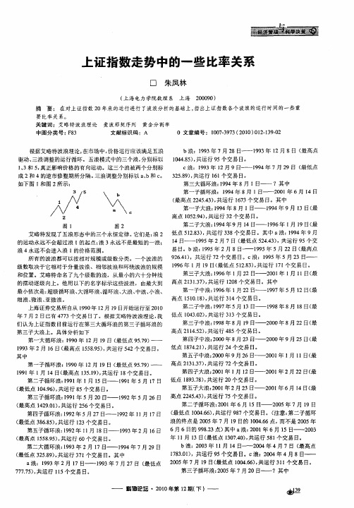 上证指数走势中的一些比率关系