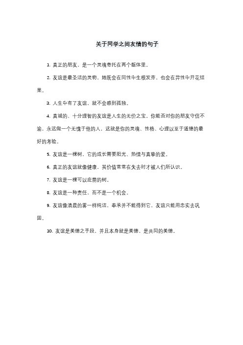 关于同学之间友情的句子