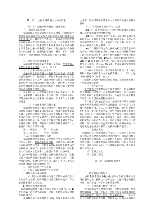 00077金融市场学复习资料2010版00