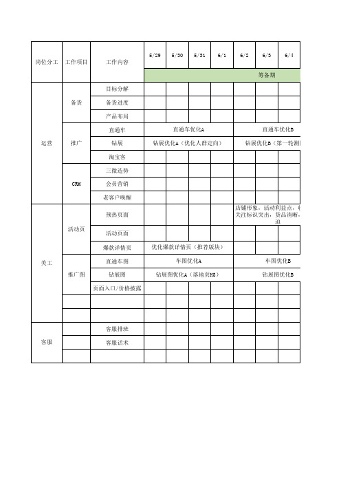 618时间节点工作安排表