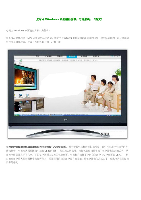 HDMI连接电视,点对点Windows桌面超出屏幕怎样解决