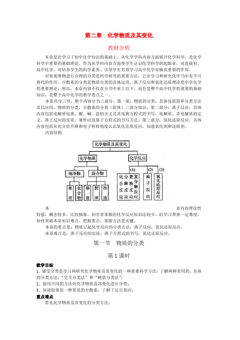 江苏省淮安中学高中化学 2.1物质的分类一教案 新人教版必修1