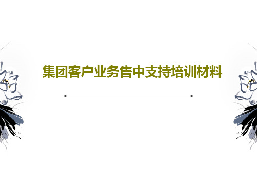 集团客户业务售中支持培训材料共20页