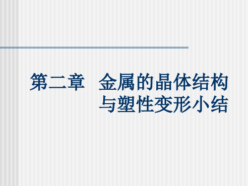 第二章4  晶体结构与塑性变形之小结