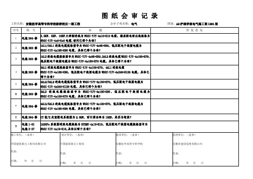 图 纸 会 审 记 录