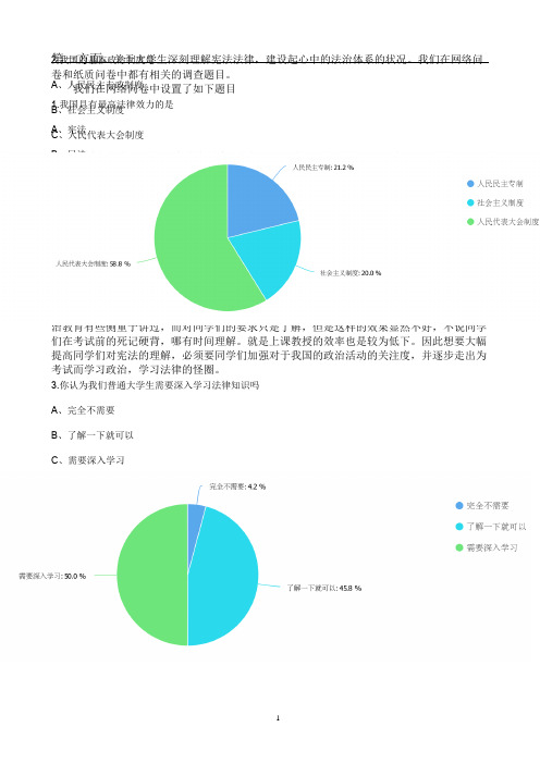 大学生法律意识问卷调查报告