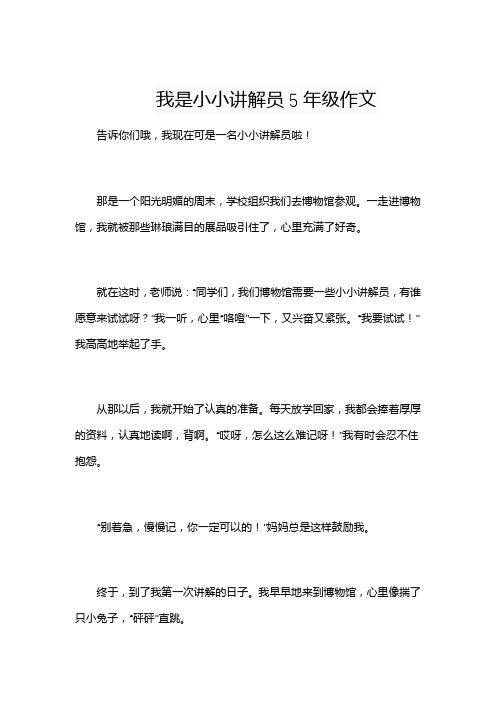 我是小小讲解员5年级作文