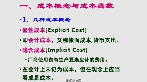 西方经济学章成本收益分析PPT课件