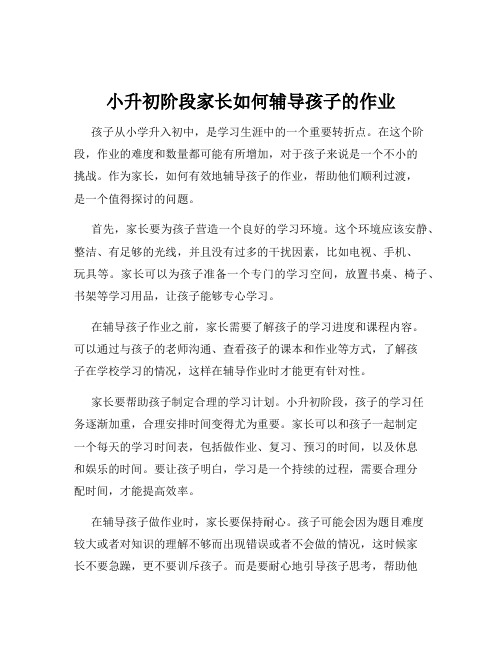 小升初阶段家长如何辅导孩子的作业