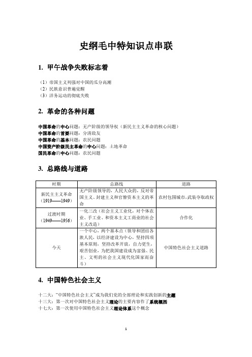 史纲毛中特知识点串联