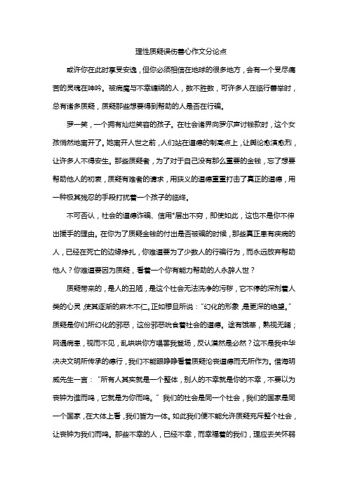 理性质疑误伤善心作文分论点