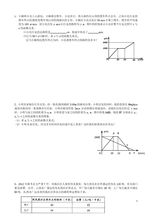 辽宁省大连市枫叶国际学校中考数学第一轮复习 一次函数的应用(无答案)