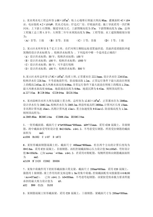 水工结构专业案例模拟