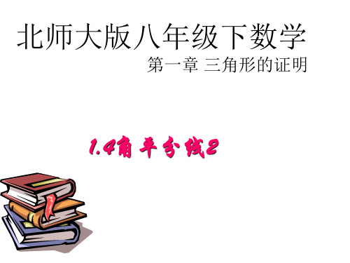 北师大版八年级下数学第一章 三角形的证明 1.4角平分线(2)