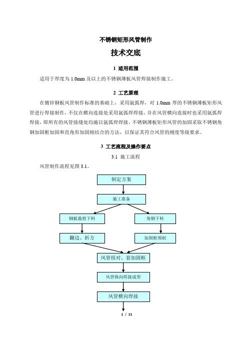 不锈钢风管技术交底