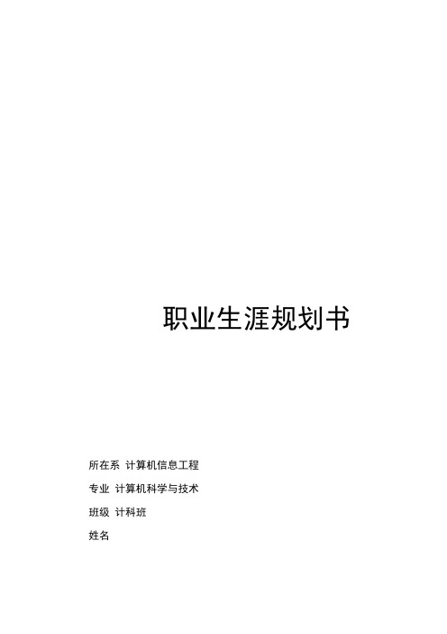 计算机专业大学生职业生涯规划书三篇