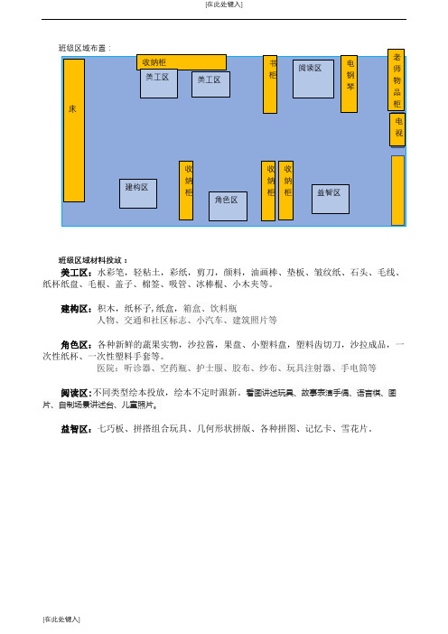 中班区域布置及材料投放