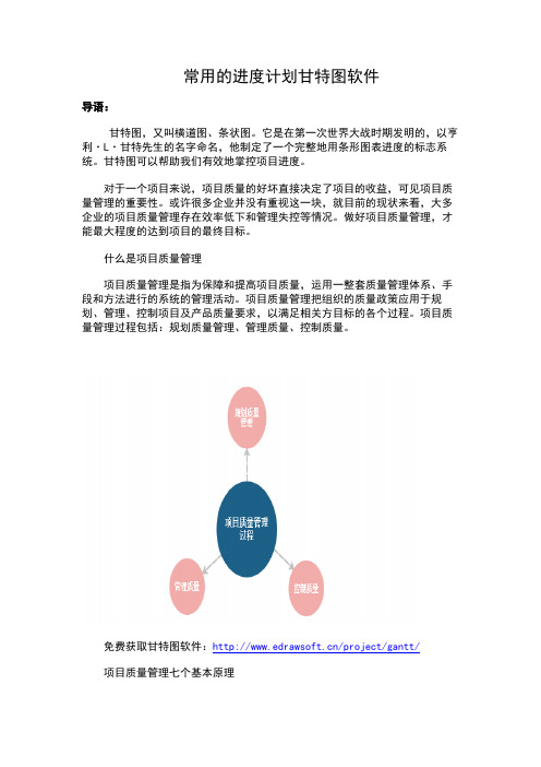 常用的进度计划甘特图软件