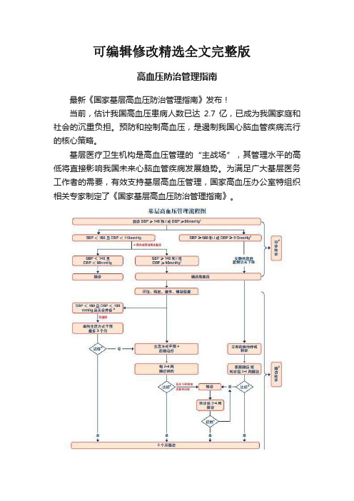 高血压防治管理指南精选全文