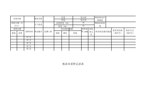 地表水采样记录表