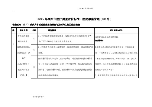 2016年医疗质量评价标准-医院感染管理