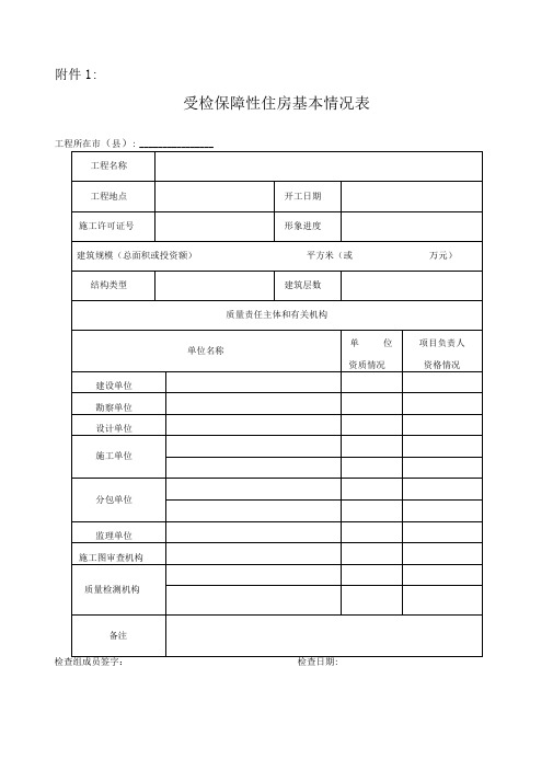 保障性住房质量检查表