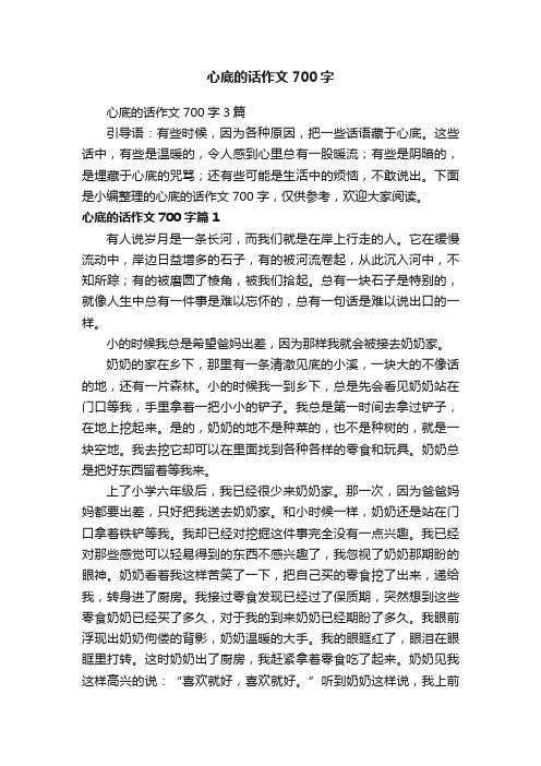 心底的话作文700字3篇