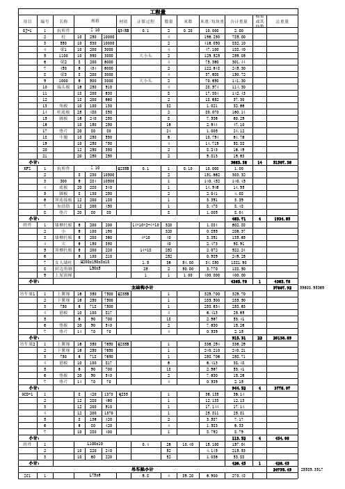 钢结构算量表